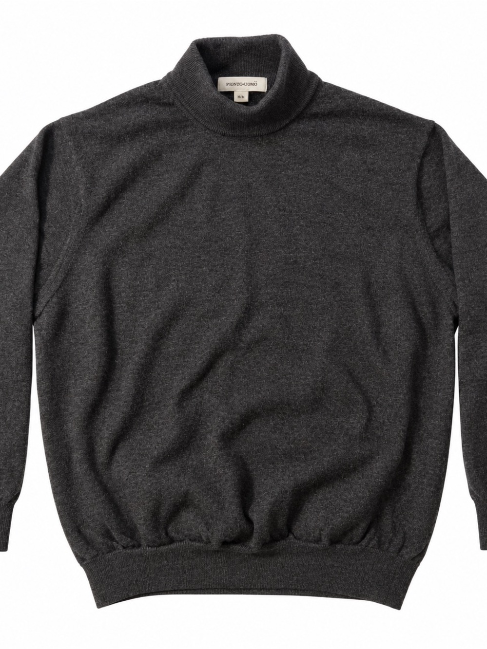 Men’s Pronto Uomo Dark Gray Turtleneck 100% merino wool Sweater size medium